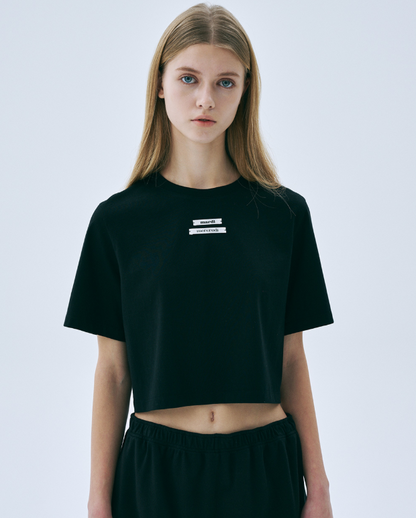 韓國 Mardi Mercredi CROPPED BASIC TSHIRT DOUBLE LABEL【MM137】