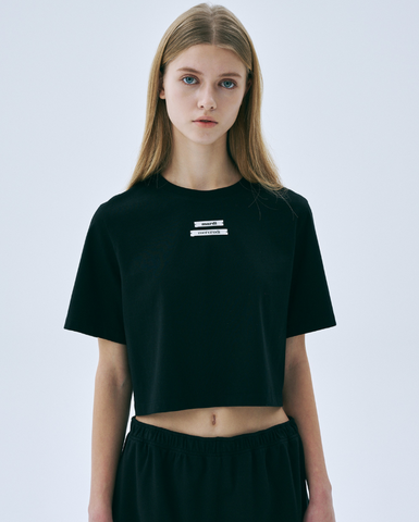 韓國 Mardi Mercredi CROPPED BASIC TSHIRT DOUBLE LABEL【MM137】