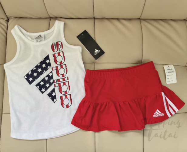 【現貨】Adidas Kids 兩件套裝 (美國國旗款) (小次品)【ST090】