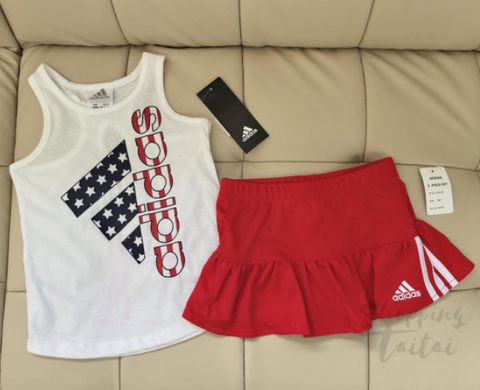 【現貨】Adidas Kids 兩件套裝 (美國國旗款) (小次品)【ST090】