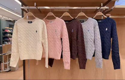 韓國 Who.A.U Steve Cable R-neck Pull over【WA193】