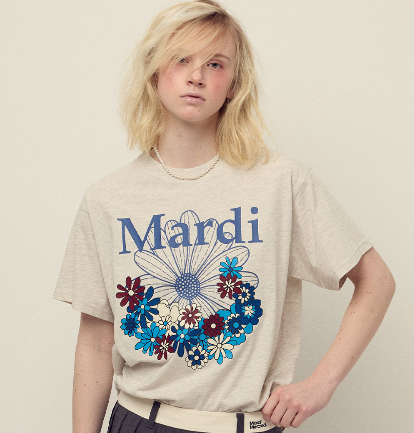 韓國 Mardi Mercredi TSHIRT FLOWERMARDI JARDIN【MM145】