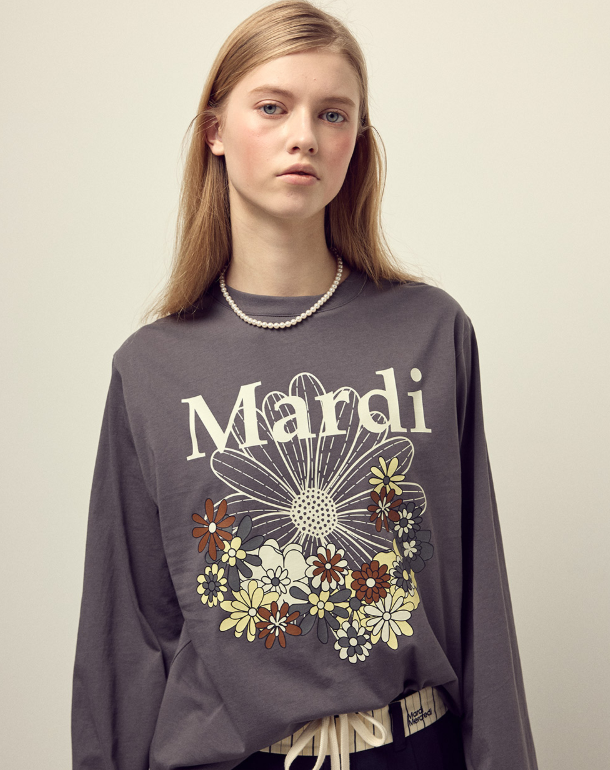 韓國 Mardi Mercredi TSHIRT LONG SLEEVE FLOWERMARDI JARDIN【MM146】