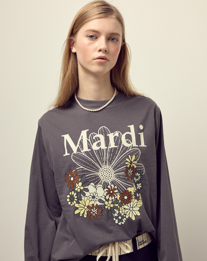 韓國 Mardi Mercredi TSHIRT LONG SLEEVE FLOWERMARDI JARDIN【MM146】