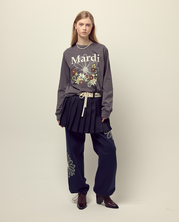 韓國 Mardi Mercredi TSHIRT LONG SLEEVE FLOWERMARDI JARDIN【MM146】