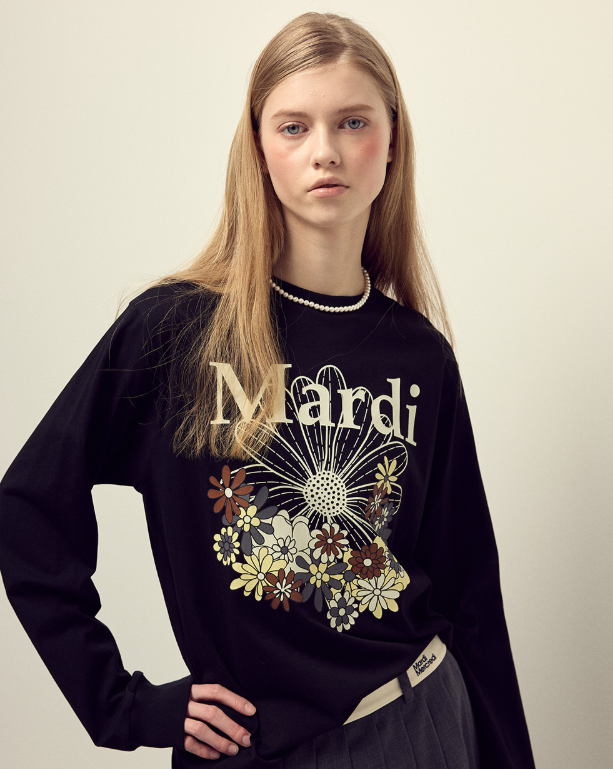 韓國 Mardi Mercredi TSHIRT LONG SLEEVE FLOWERMARDI JARDIN【MM146】