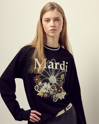韓國 Mardi Mercredi TSHIRT LONG SLEEVE FLOWERMARDI JARDIN【MM146】