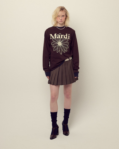 韓國 Mardi Mercredi Wool Pleates Mini Skirt Contrast Waistband【MM149】