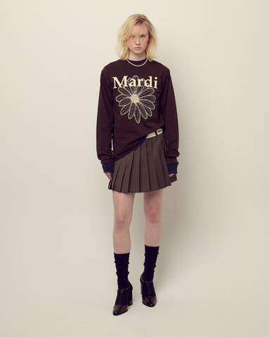 韓國 Mardi Mercredi Wool Pleates Mini Skirt Contrast Waistband【MM149】