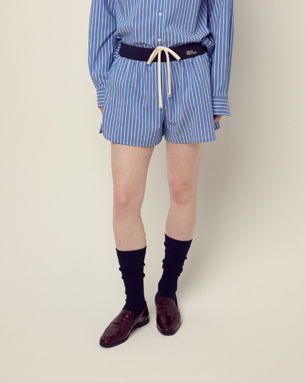 韓國 Mardi Mercredi Cotton Shorts Stripe Contrast Waistband【MM152】