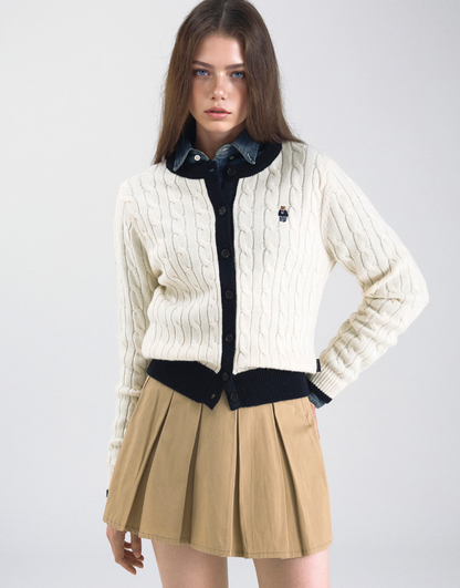 韓國 Who.A.U Steve Cable Cardigan【WA217】
