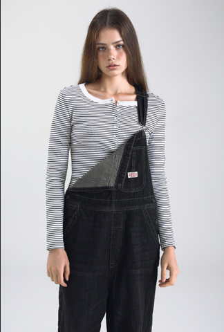 韓國 Who.A.U Ribbed Henry Neck T-shirt【WA220】