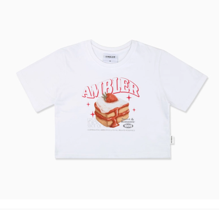 韓國 Ambler Piece Of Cake Crop Short Sleeve T-shirt【AR039】