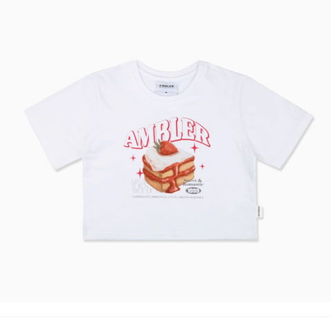 韓國 Ambler Piece Of Cake Crop Short Sleeve T-shirt【AR039】