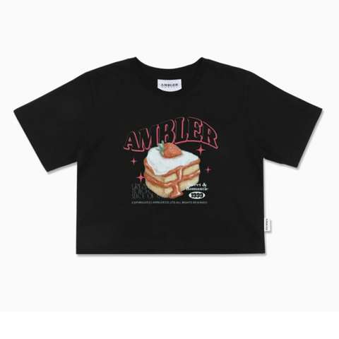 韓國 Ambler Piece Of Cake Crop Short Sleeve T-shirt【AR039】