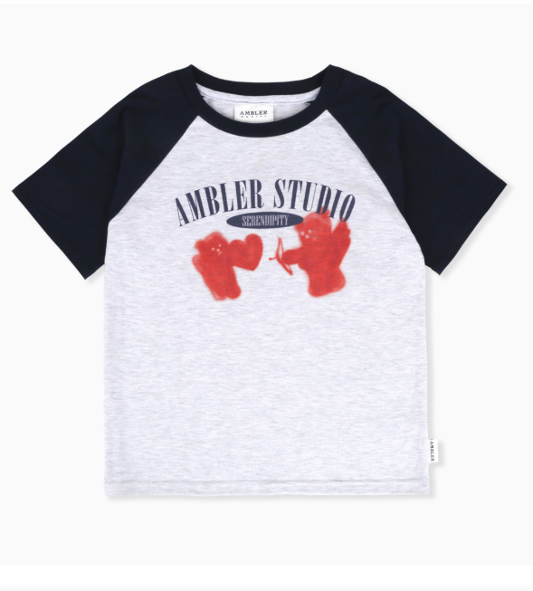 韓國 Ambler Cupid Bear Crop Short Sleeve T-Shirt【AR041】