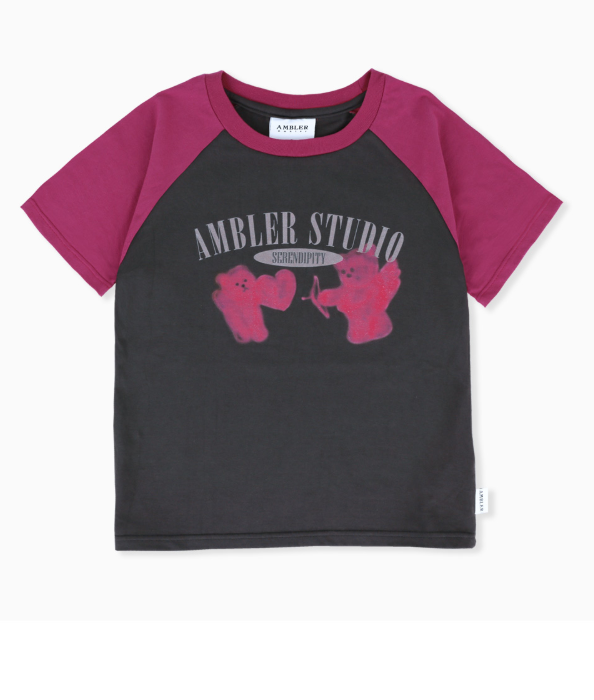 韓國 Ambler Cupid Bear Crop Short Sleeve T-Shirt【AR041】