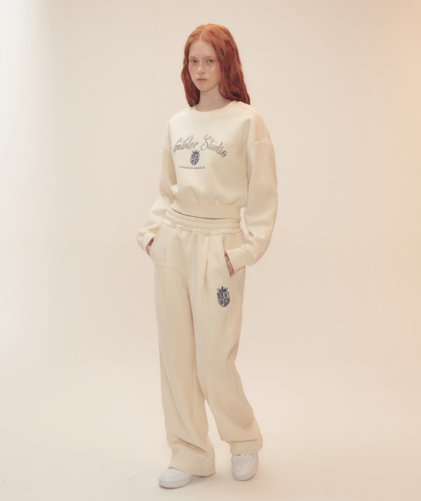 韓國 Ambler Symbol Race Track Crop Sweatshirt【AR062】