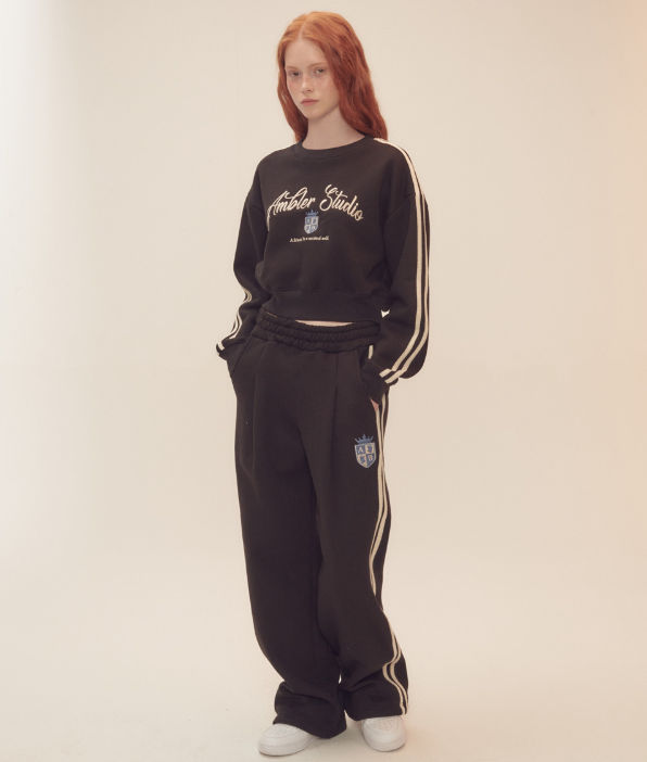 韓國 Ambler Symbol Race Track Crop Sweatshirt【AR062】