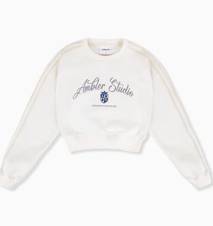 韓國 Ambler Symbol Race Track Crop Sweatshirt【AR062】