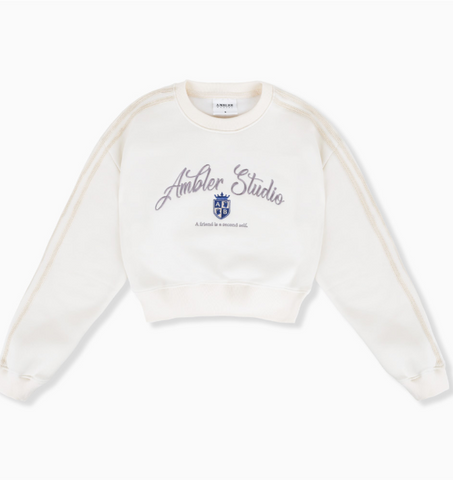 韓國 Ambler Symbol Race Track Crop Sweatshirt【AR062】