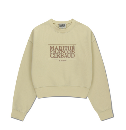 韓國 Marithe Francois Girbaud W Classic Logo Crop Sweatshirt【MF654】