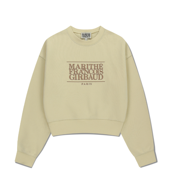 韓國 Marithe Francois Girbaud W Classic Logo Crop Sweatshirt【MF654】