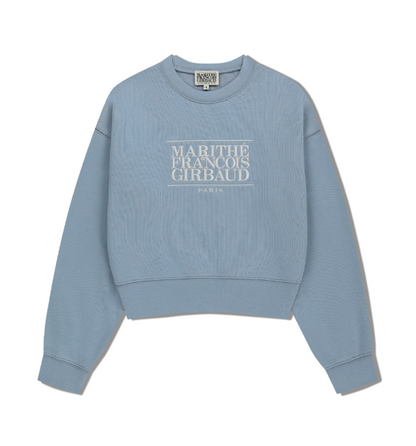 韓國 Marithe Francois Girbaud W Classic Logo Crop Sweatshirt【MF654】