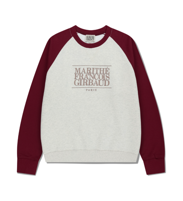 韓國 Marithe Francois Girbaud Classic Logo Color Block Raglan Sweatshirt【MF657】