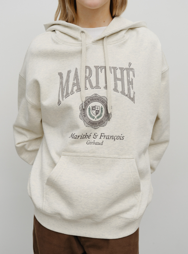 韓國 Marithe Francois Girbaud Crest Crack Logo Oversized Hoodie【MF681】