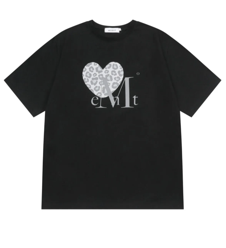 韓國 Mucent Sierra Leopard Heart Half T-Shirt【MU006】