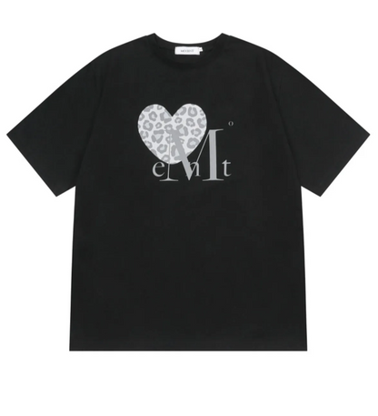 韓國 Mucent Sierra Leopard Heart Half T-Shirt【MU006】