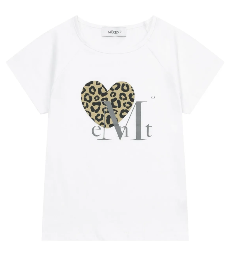 韓國 Mucent Sierra Leopard Heart Half T-Shirt【MU006】