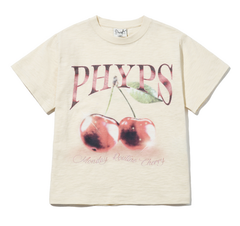 韓國 Phyps Women's Crop Cherry Short Sleeve T-Shirt【PS020】