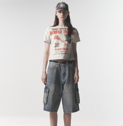 韓國 Phyps Women's Blur Typo Short Sleeve T-Shirt【PS024】