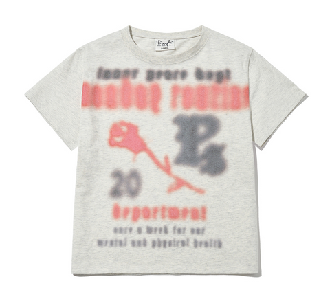 韓國 Phyps Women's Blur Typo Short Sleeve T-Shirt【PS024】