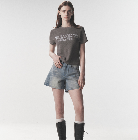 韓國 Phyps Women's Typo Spray Short Sleeve T-Shirt【PS025】