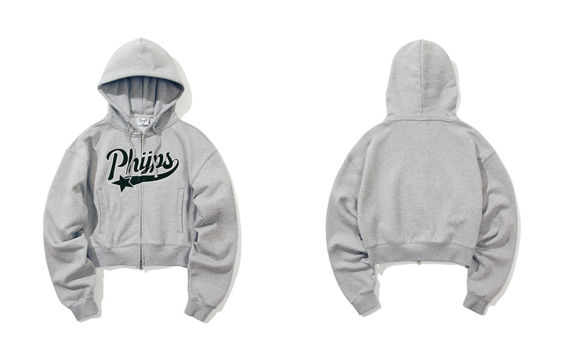 韓國 Phyps Crop Startail Hooded Zip-Up【PS027】