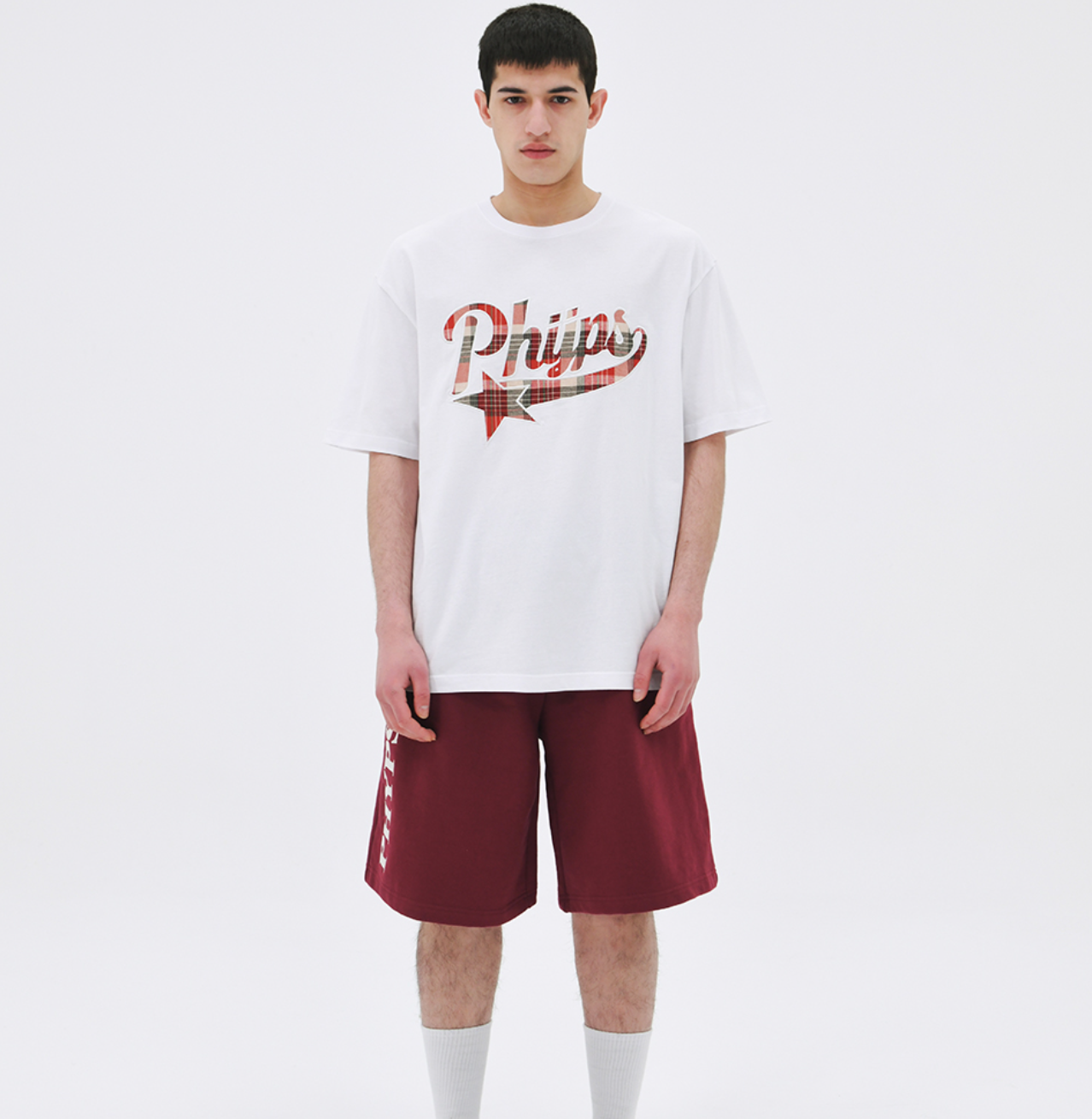 韓國 Phyps Check Startail Logo Short Sleeve T-Shirt【PS031】