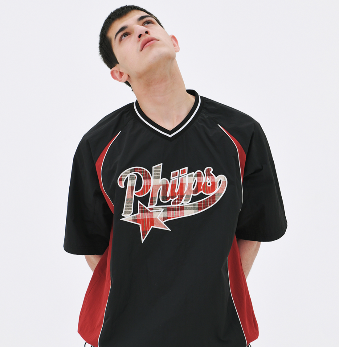 韓國 Phyps Check Startail String Short Sleeve T-Shirt【PS033】