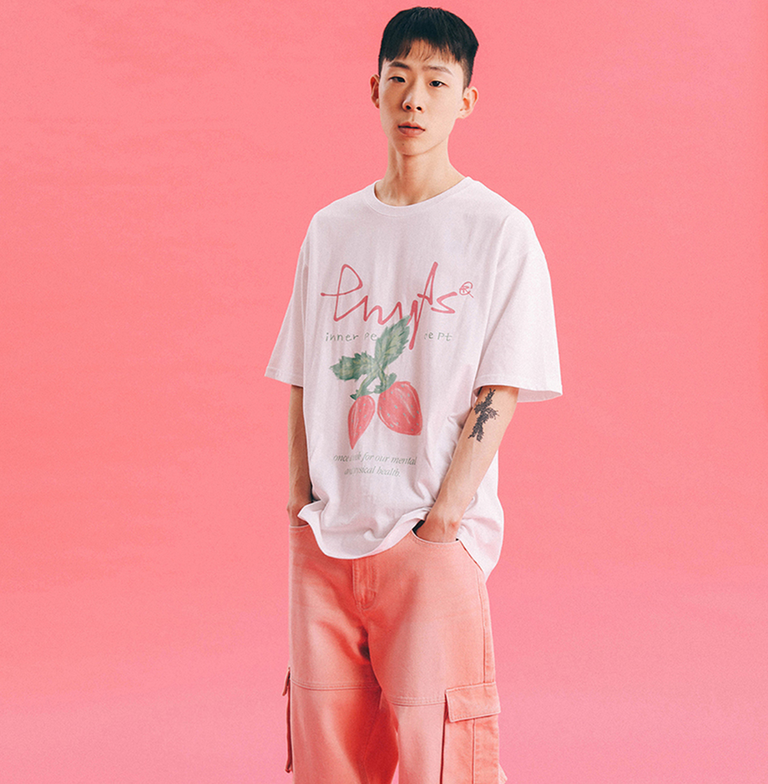 韓國 Phyps Strawberry Short Sleeve T-Shirt【PS036】