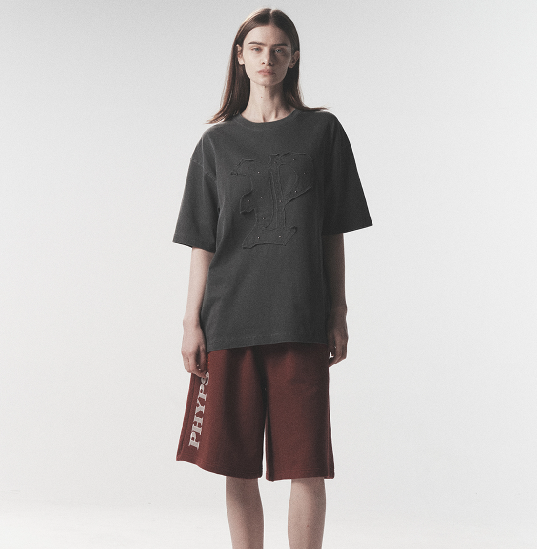 韓國 Phyps Applique Stud Pigment Short Sleeve T-Shirt【PS037】
