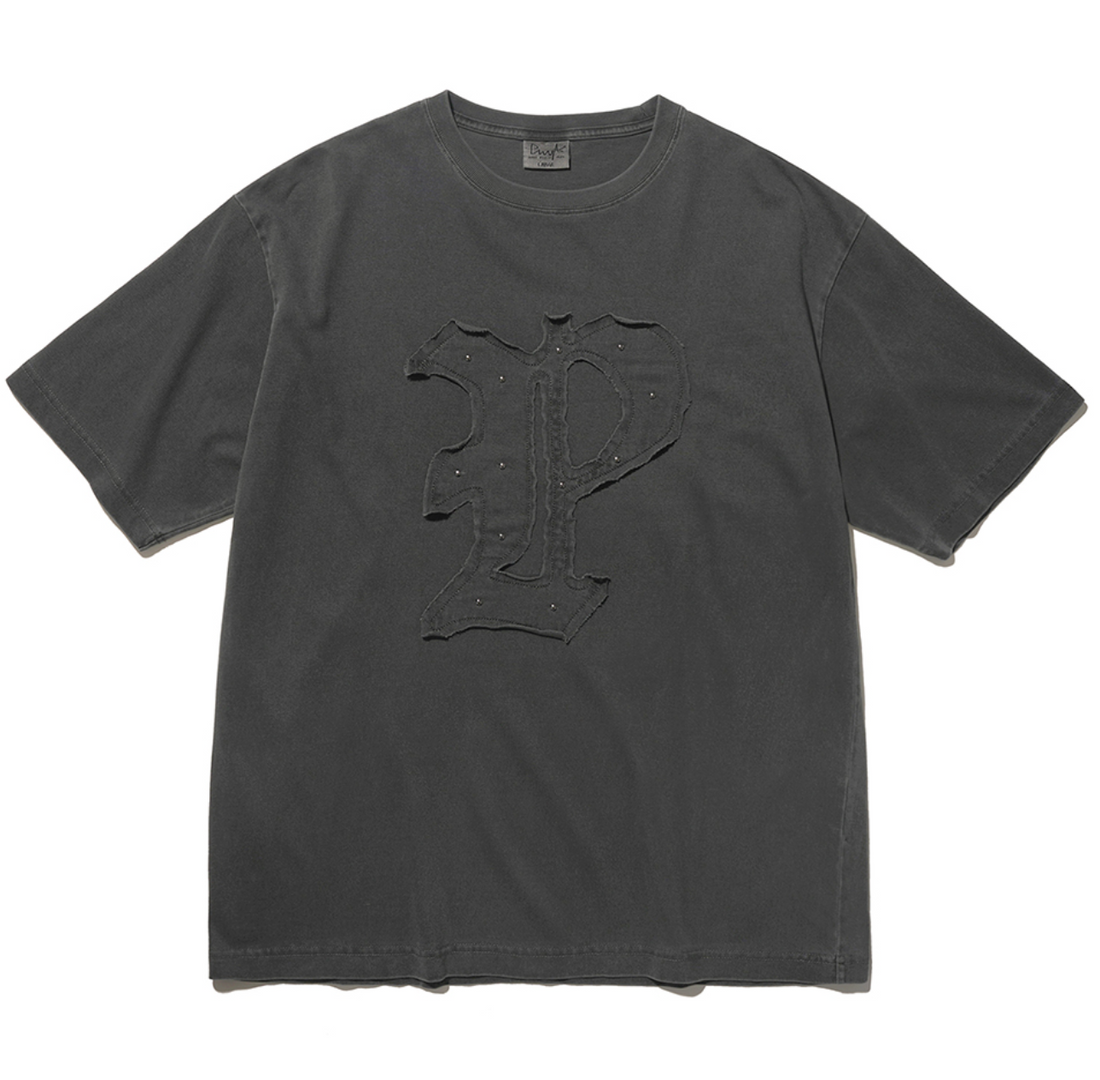 韓國 Phyps Applique Stud Pigment Short Sleeve T-Shirt【PS037】