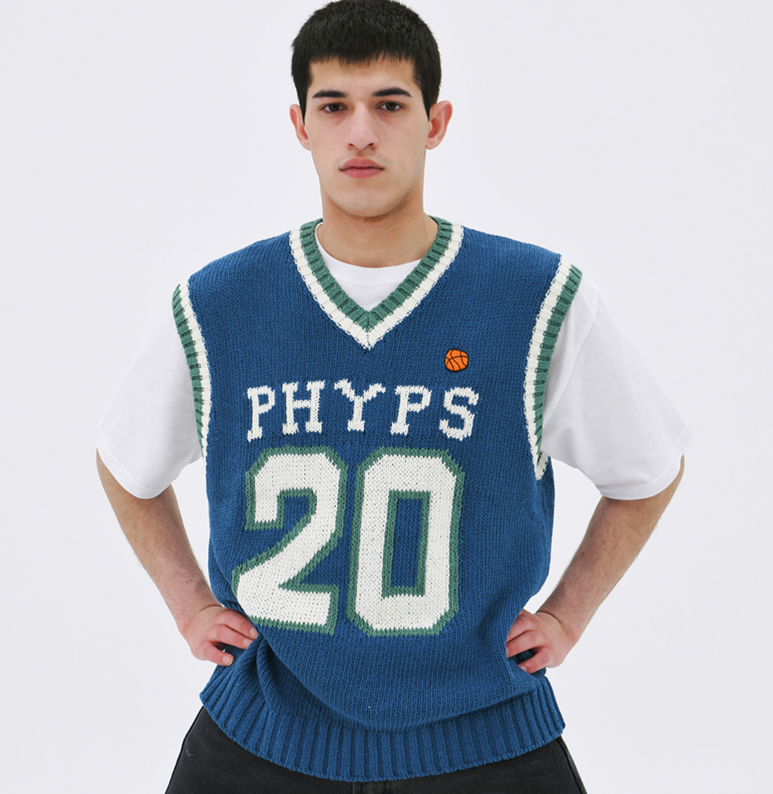 韓國 Phyps Numbered Knit Vest【PS043】