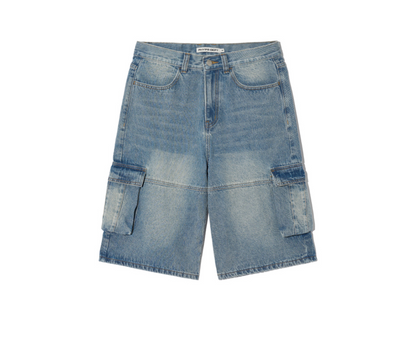 韓國 Phyps Bermuda Cargo Denim Pants【PS044】