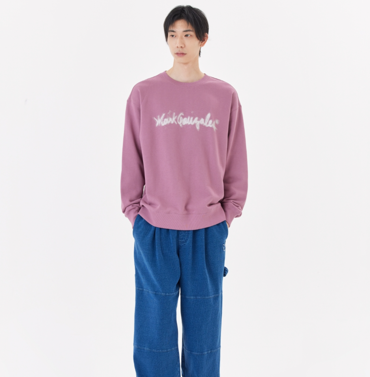 韓國 Mark Gonzales Sign Logo Blur Print Sweatshirt【MG127】