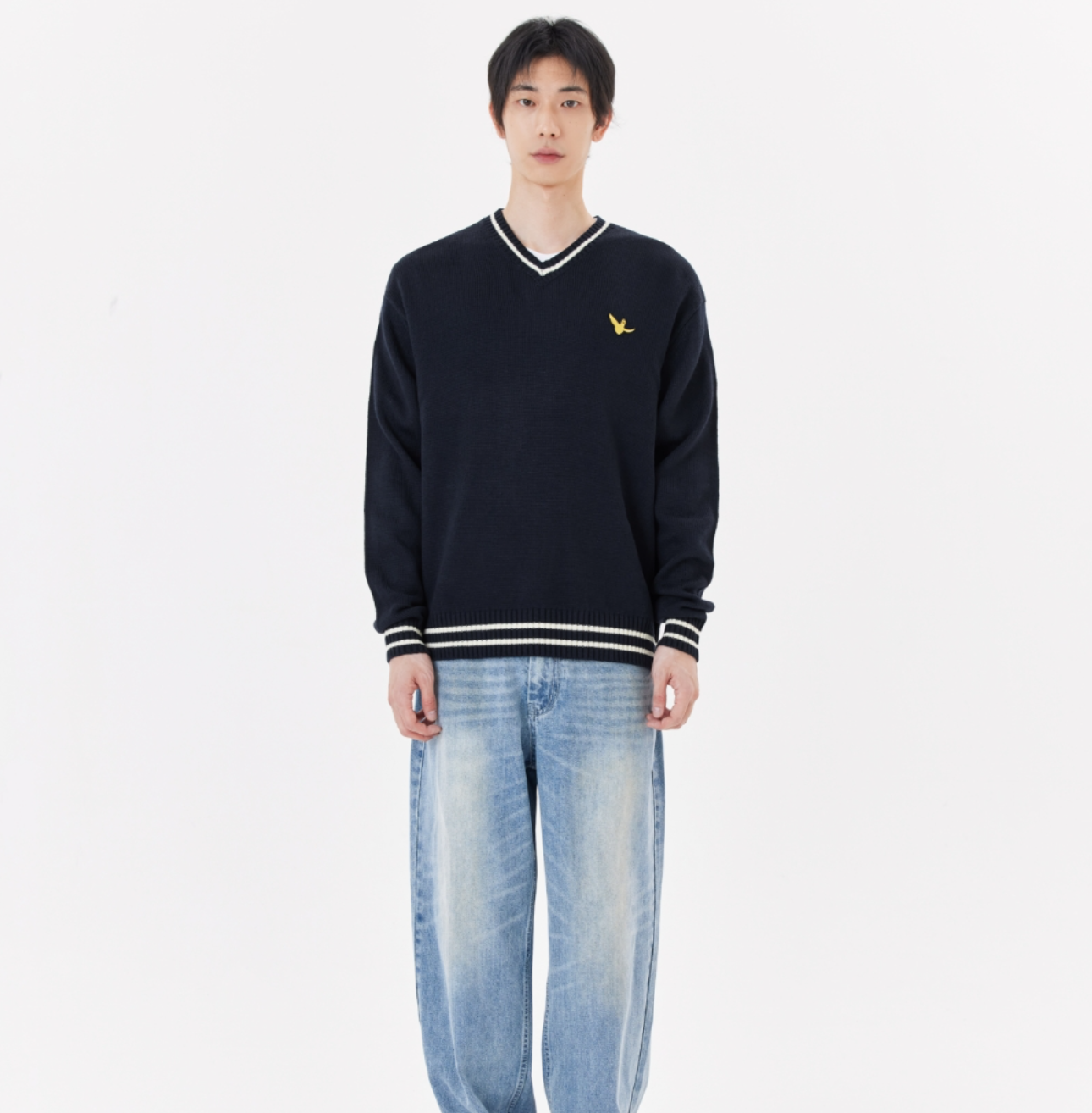 韓國 Mark Gonzales Yellow Washed Wide Denim Pants【MG130】