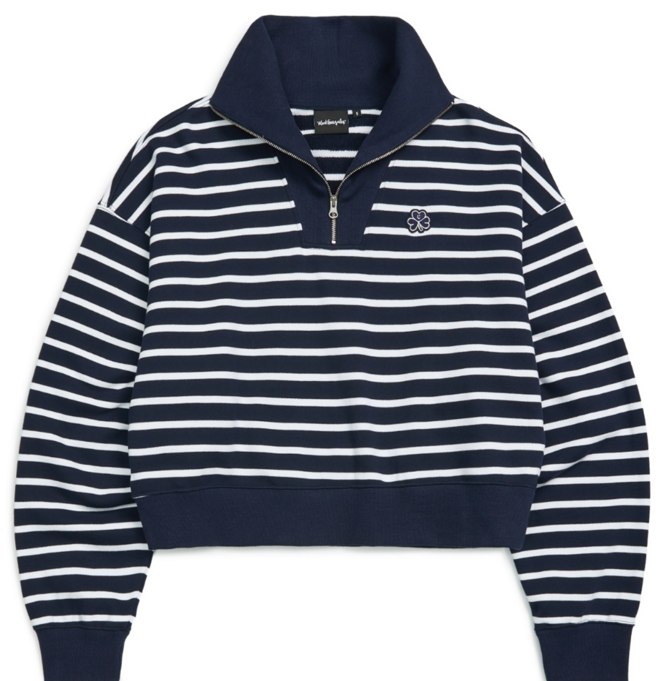 韓國 Mark Gonzales Women's Club Stripe Half Zip-Up Sweatshirt【MG131】