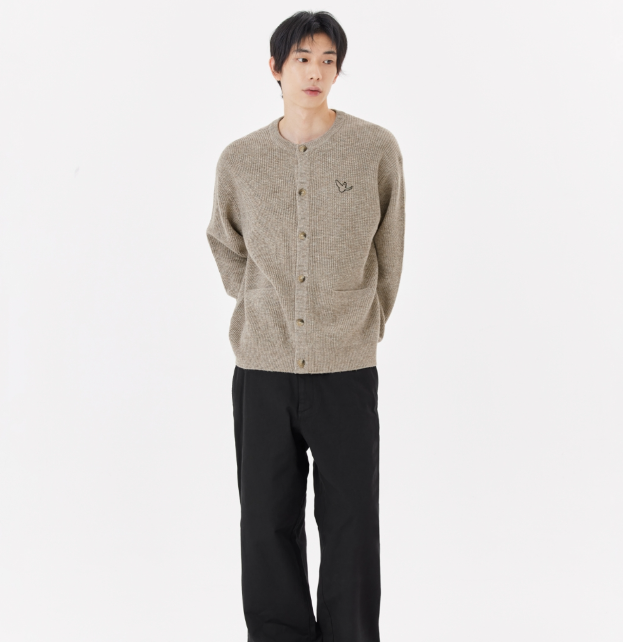 韓國 Mark Gonzales Angel Round Neck Knit Cardigan【MG137】