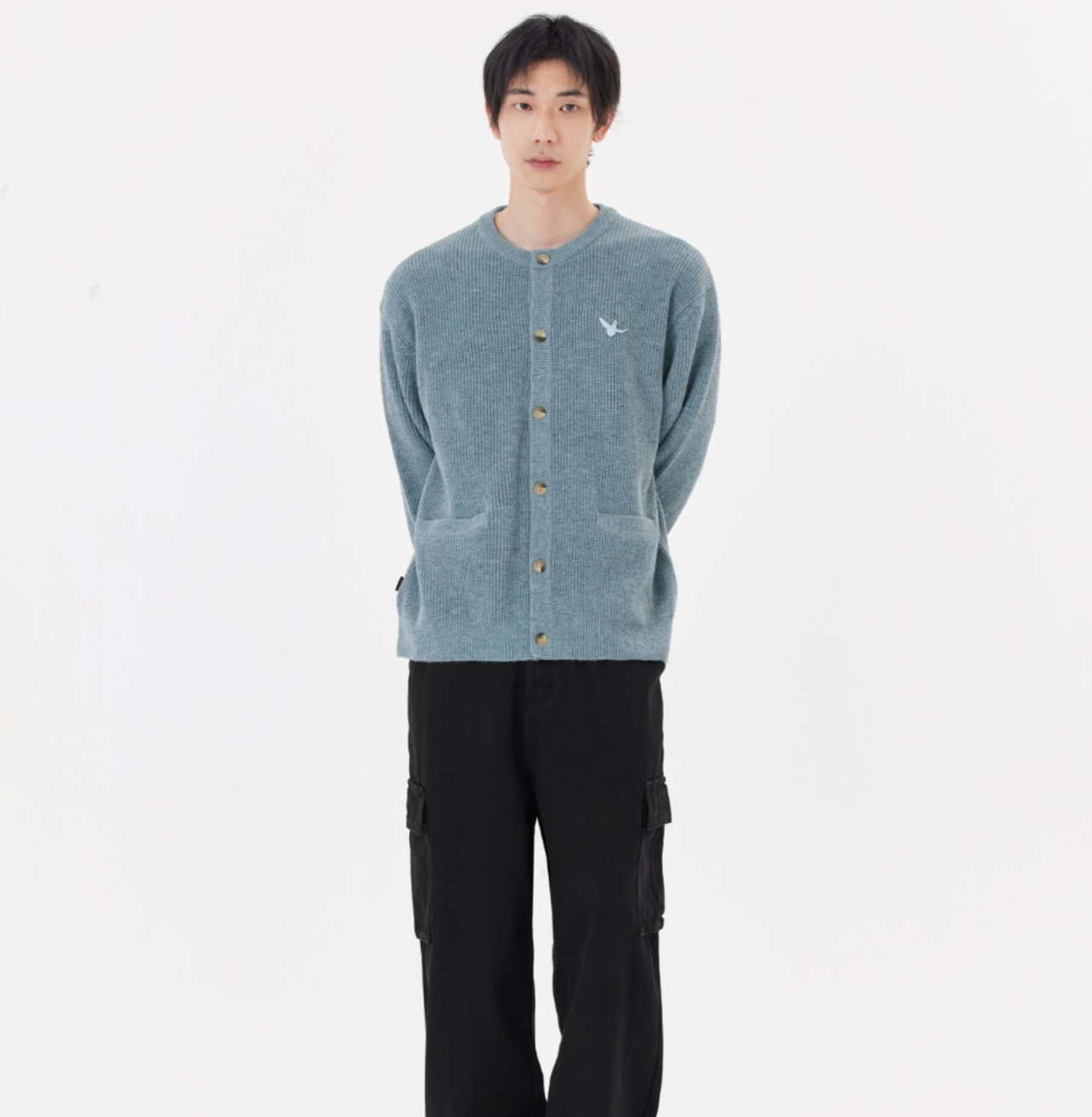 韓國 Mark Gonzales Angel Round Neck Knit Cardigan【MG137】